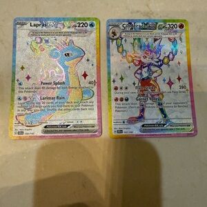 Cinderace Ex #157 and Lapras Ex #158 Pokemon Stellar Crown